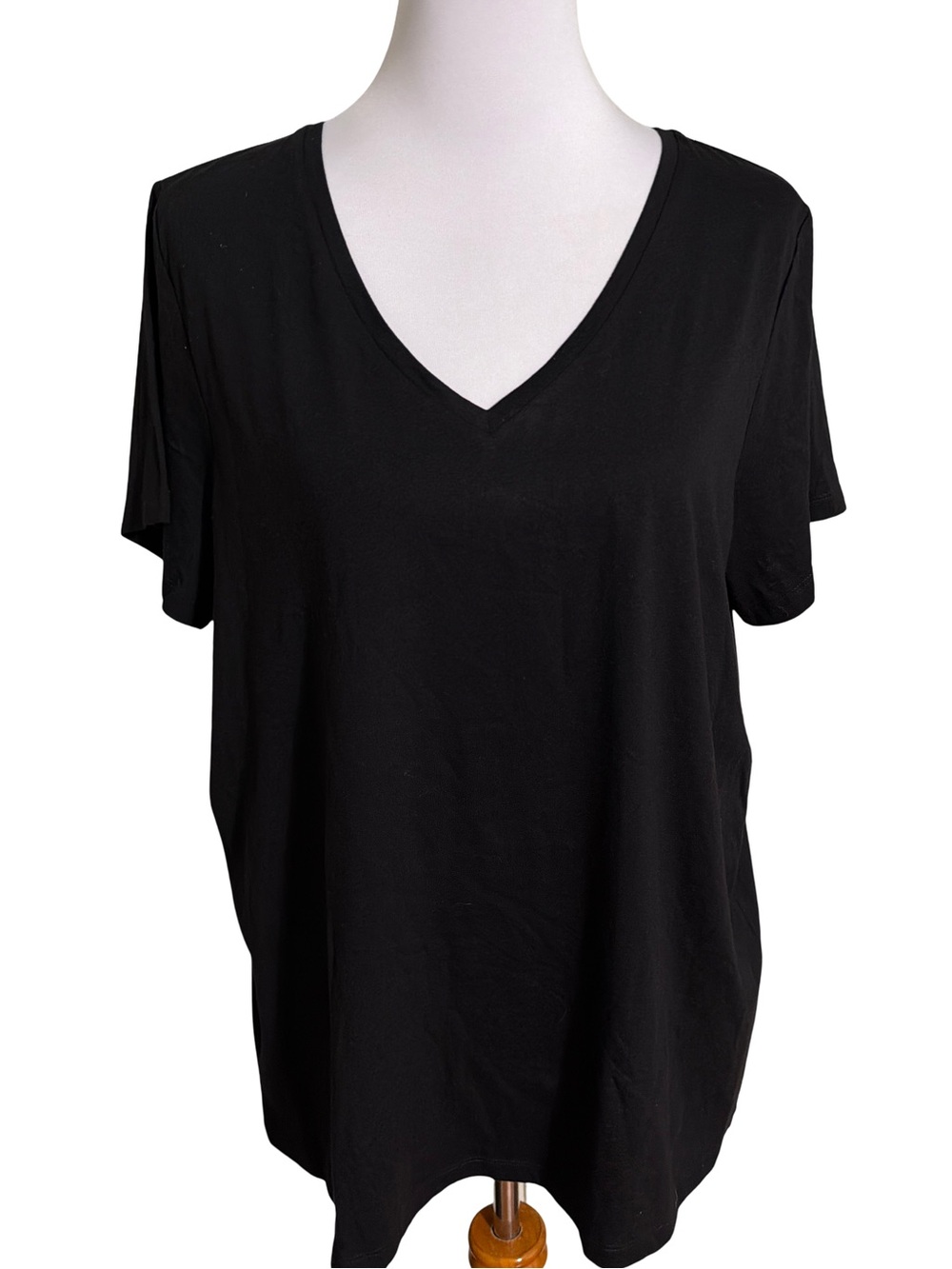 HUE Black V-Neck Short Sleeve Tee